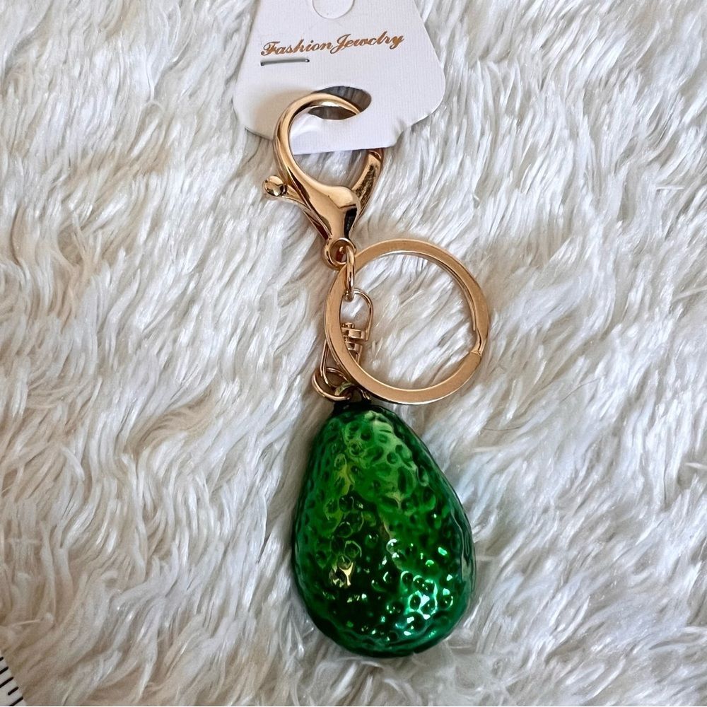Bejeweled Avocado Keychain Bag Charm NEW - Picture 4 of 5